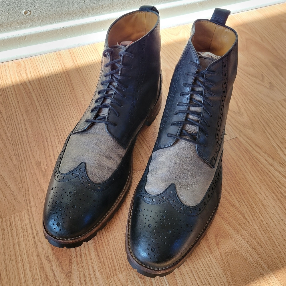 Ron White Wingtip Dress Leather Boots Size 9.5 - Picture 5 of 16